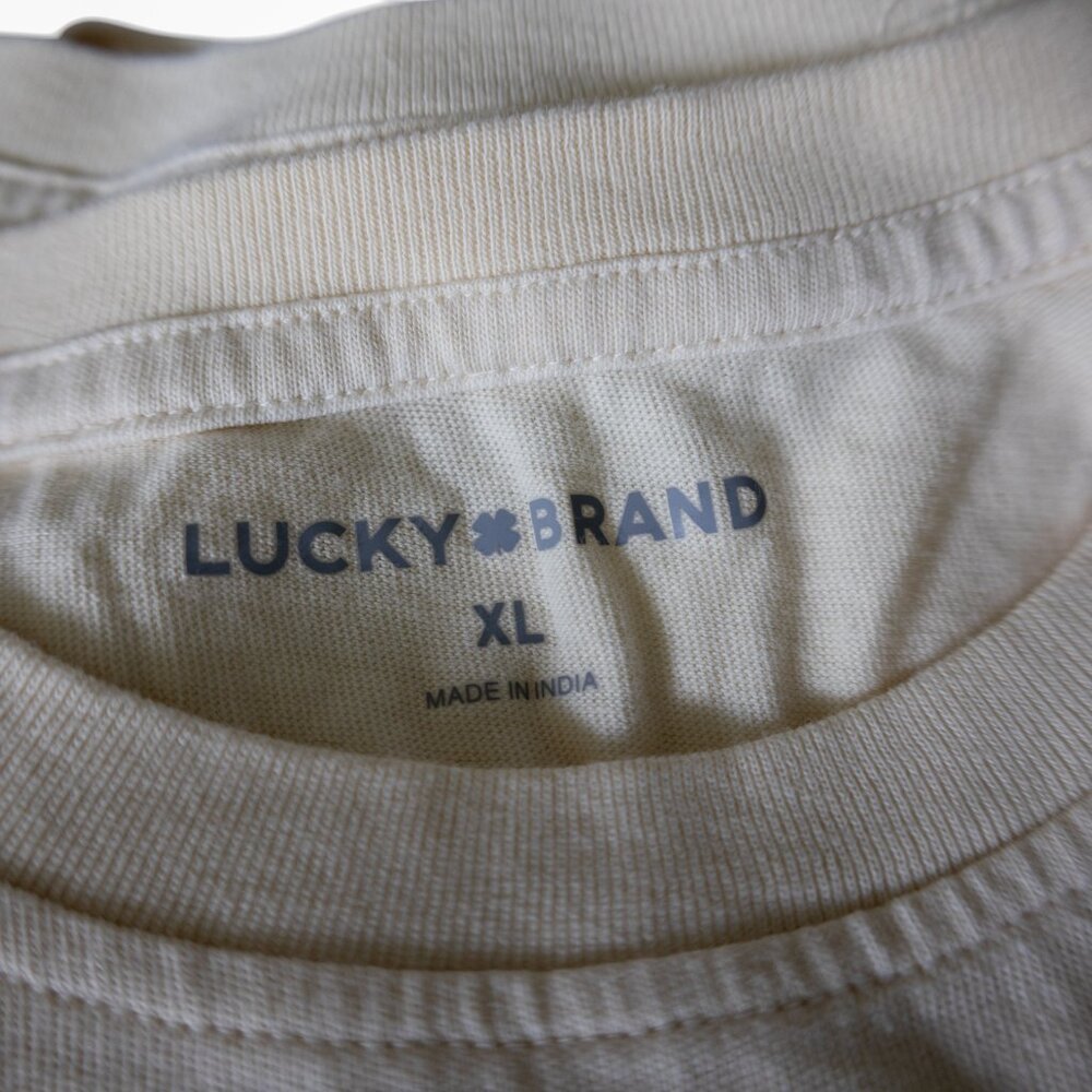 Lucky Brand NWT Retro Style Los Angeles Cream Graphic Unisex T-Shirt - Picture 3 of 9